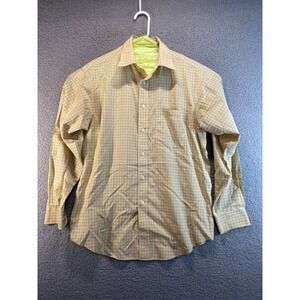 Roundtree & Yorke Gold Label Men's  Plaod Medium  Long Sleeve Button Up